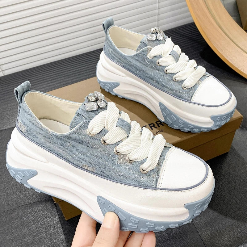 Tênis Flatform Glam Denim