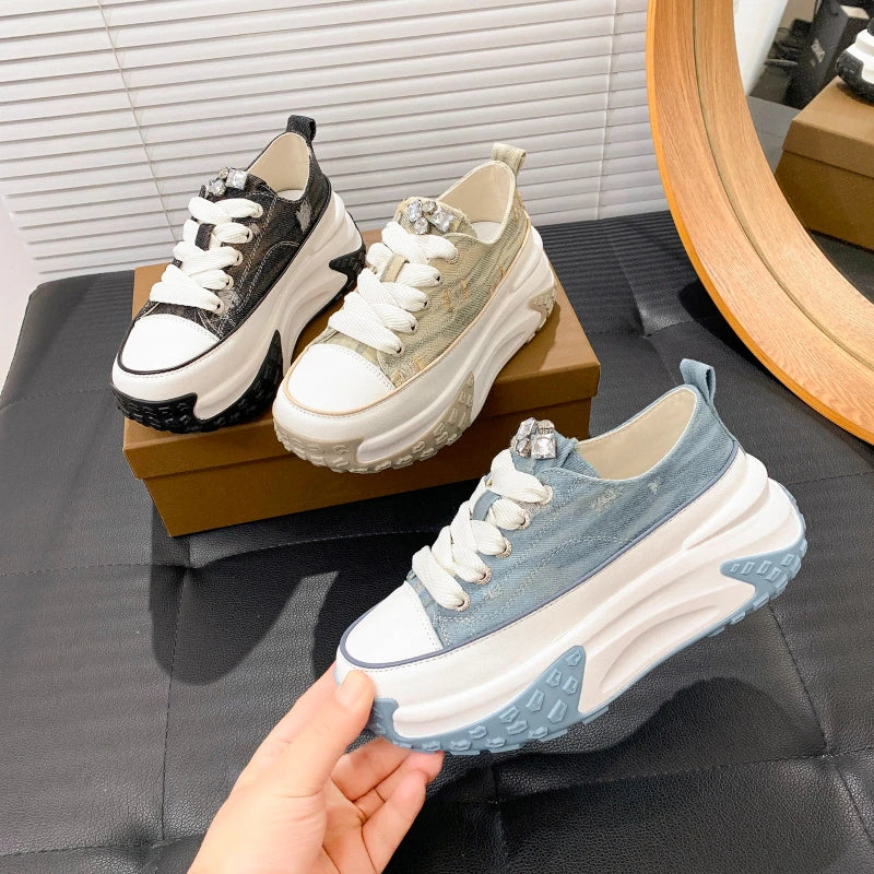 Tênis Flatform Glam Denim