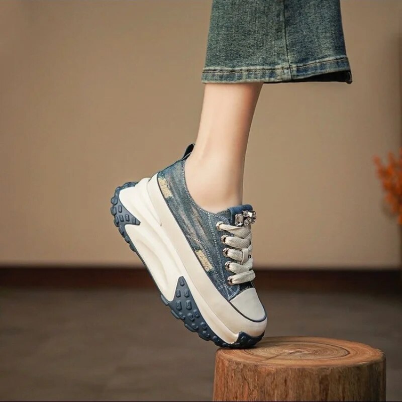 Tênis Flatform Glam Denim